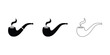 © MdTaz - Vector smoking pipe variations icon on clean background