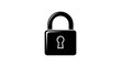 © Mark - Minimalist black padlock icon symbolizing security and privacy on whit