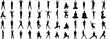 © clandestan - people silhouettes set diverse people vector in various poses including business figures yoga positions meditation athletes and gestures representing fitness