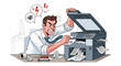 © Kirana - Frustrated office worker struggles with a malfunctioning printer.
