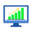 © Jhon_Smith - Financial growth representation on a computer screen with rising graph