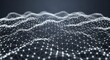 © mlangsen - Wavy digital network of glowing white dots and lines creating an interconnected surface