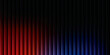 © sala - Neon ribbed fractal glass 3d background. Holographic vertical stripe pattern with vibrant purple blue yellow gradient. Abstract black bg, iridescent texture lines in radiant colors. 3D illustration