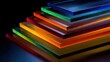 © Happy - Stack of colorful acrylic glass sheets with a glossy surface and vibrant color spectrum