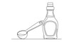 © Albina - Cough syrup bottle and measuring spoon, cold remedy concept, healthcare, copy space