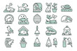 © Halina Berah - Neon-style seamless pattern with pet animals, habitats, and accessories on dark background