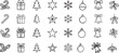 © Madusanka - A continuous-line drawing illustration of a Christmas line art icons, vector art.