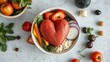 © Lucy - A ceramic bowl filled with fresh vegetables and fruits arranged for a healthy meal.