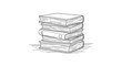 © Ifatul - Hand drawn sketch illustration of a tall stack of old books.