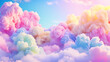 © apimagine - Clouds in shades of blue, green, pink, and purple drift gently across the sky, creating a dreamy and magical display