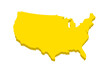 © icon_art - Bright yellow three dimensional map silhouette of the continental United States