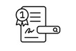 © Andrei - Certified document and search bar icon symbolizing quality assurance and information retrieval