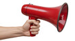 © adir - Hand Holding Red Megaphone Realistic Illustration