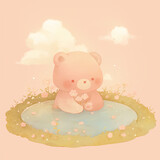 Przyjazny miś - ilustracja dla dzieci