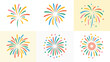 ©  FrameStock - Colorful abstract fireworks bursts on a light background set