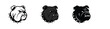 © Sunnn - Bulldog Head Illustrations Set Black, Gray, and White Color Variations for Design