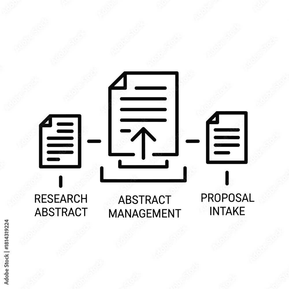 Workflow diagram showing research abstract management process with ...
