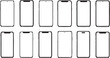 © Rafia - Modern Smartphone and Tablet Screen Frame Mockup Set. Isolated Vector Template Collection.