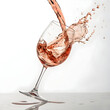 © Huzaifa - glass with rose wine in motion and white color