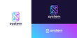 © semoro - Letter S digital connection logo design ideas. Vector of technology network system icons symbols.