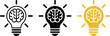 © Emongrapic - Idea lightbulb with brain icon set
