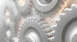 © Borneo - Abstract White 3D Mechanical Gears Interlocked in a Clean Modern Industrial Design