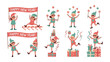 © Jannat - Festive Elf Celebrations: A cheerful collection of illustrated elves in a holiday scene, featuring joyful antics with banners, gifts, and a general atmosphere of celebratory bliss.