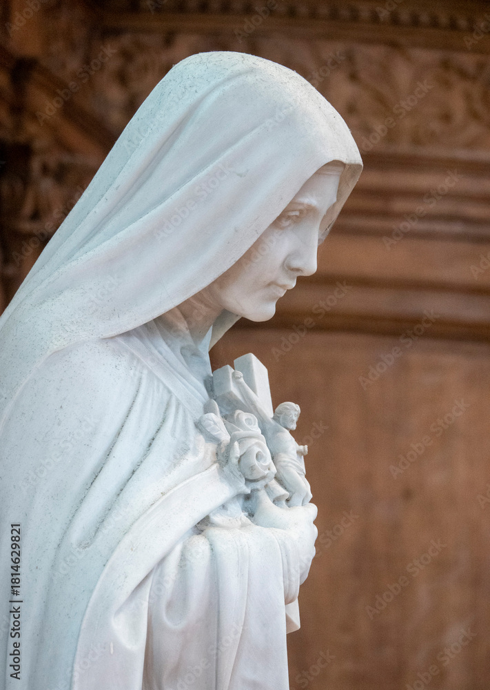 Statue (19th century) of St. Therese of Lisieux, Carmelite nun and ...
