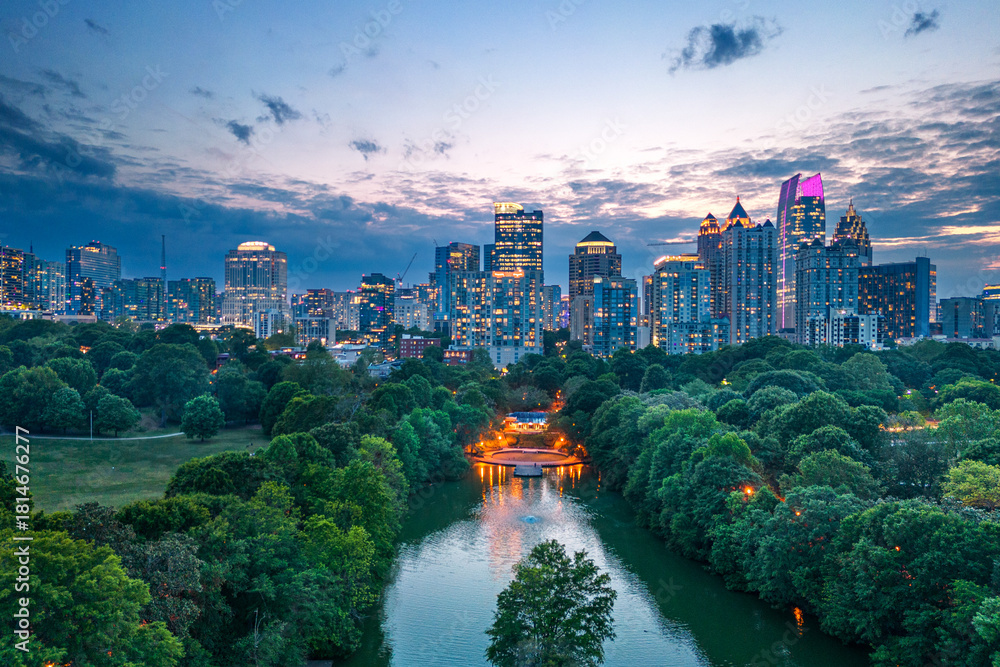Atlanta, Georgia, USA overlooking Piedmont Park 1676 Stock Photo ...