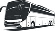 © vadymstock - Black and white illustration of a modern coach bus, emphasizing travel and transportation.