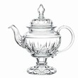 © Samina - Elegant crystal glass teapot with intricate cut pattern and pedestal base, isolated on white background
