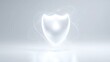 © Sergey - minimalistic bright concept illustration, glowing shield icon made of soft light, clean white background, subtle energy lines, symbol of strong