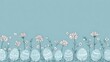 © IpulCreative - Easter Eggs and Floral Pattern on Light Blue Background Horizontal Composition
