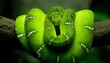 © PixelMirage - green snake on a tree
