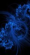 © yo - Ethereal blue luminescence cascading down against a stark dark canvas background