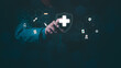 © 418 House - The concept of medical insurance and access to health benefits, fast and modern health technology, provides medical information and consultation.