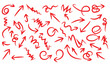 © Jihad - Collection of hand drawn red arrows isolated on for design