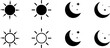 © MOHAMMAD RABBI - Simple sun and moon icons with stars
