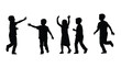 © MDRaisul - Children playing silhouettes isolated on white background, Vector