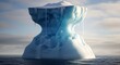 © caxa - A majestic iceberg floats serenely in the icy waters with a unique shape and melting ice