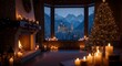 © Salman - Cozy living room with fireplace and Christmas tree
