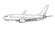 © sungedi - Commercial passenger aircraft drawing shown in profile view with detailed line work