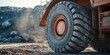 © bborriss - Big mining dump truck tire working in a quarry