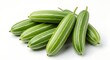 © BEST  - Pile of Fresh Green Pointed Gourd Vegetables with White Stripes on White Background food