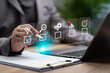 © NongAsimo - Business Startup, Investment Goals, Businessman Tracking Progress, Monitoring Performance Metrics, Managing Strategic Plans, Driving Rapid Growth Through Efficient Workflow, Continuous Improvement
