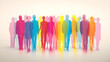 © utaem2022 - Diverse colorful people silhouettes walking representing community and teamwork