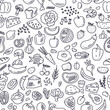 © Abundzu - Vector seamless pattern from healthy food collection, hand drawn in doodle style