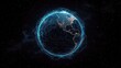 © viana - A glowing, interconnected network surrounds the Earth, highlighting continents lit by city lights against the backdrop of a star-filled space.