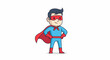 © Veronica - Cartoon superhero character standing confidently with cape illustration design