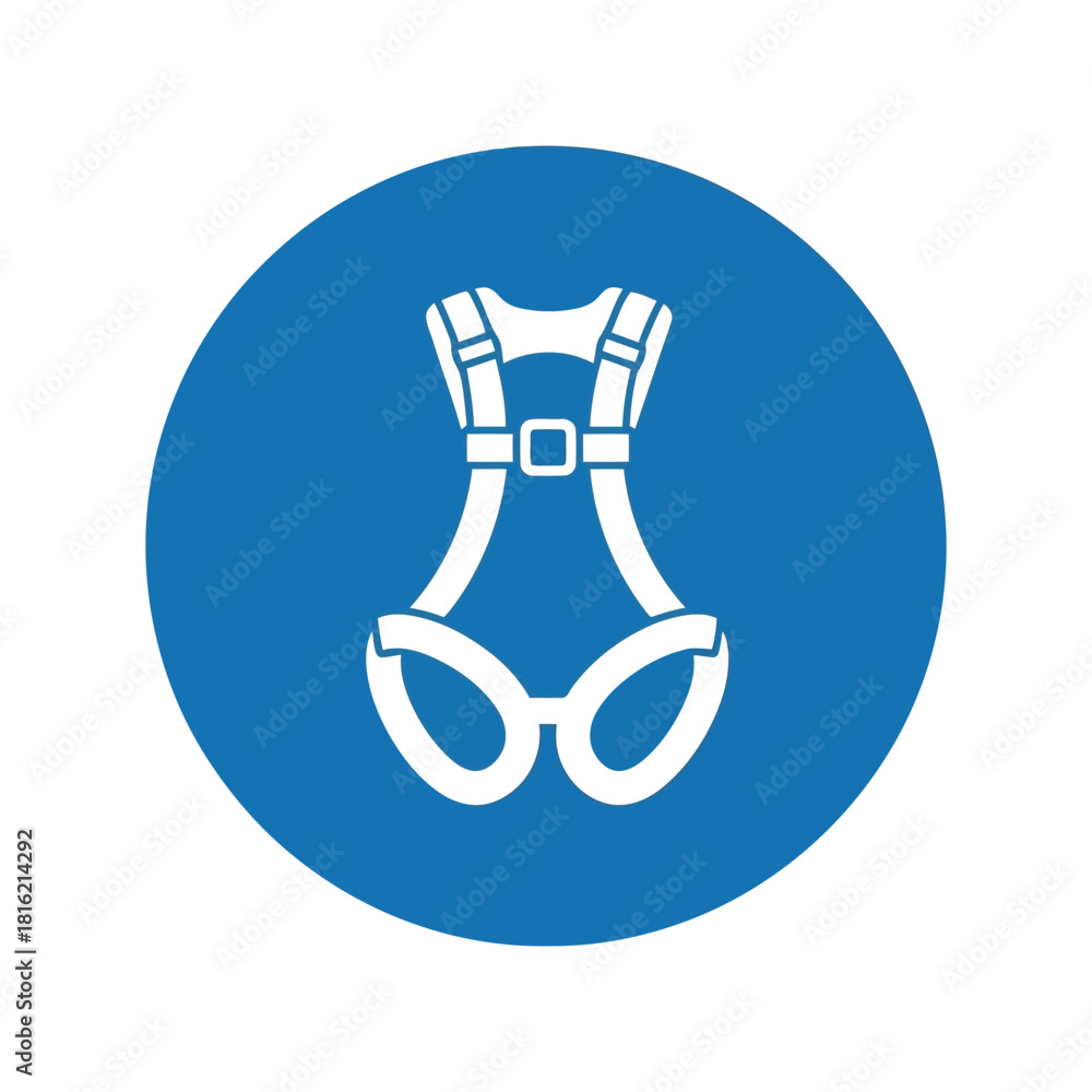Mandatory safety harness icon. wear fall protection equipment symbol ...